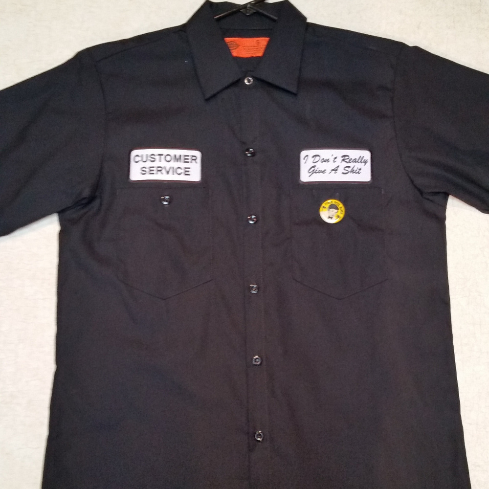 Funny Customer Service Blk Shirt Dickies - S
